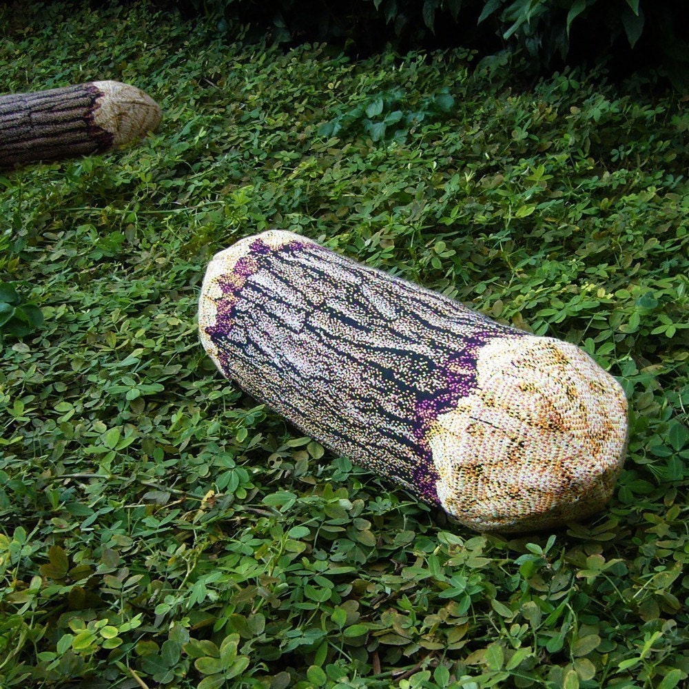 Short Cotton Wood Tree Log Bolster Pillow