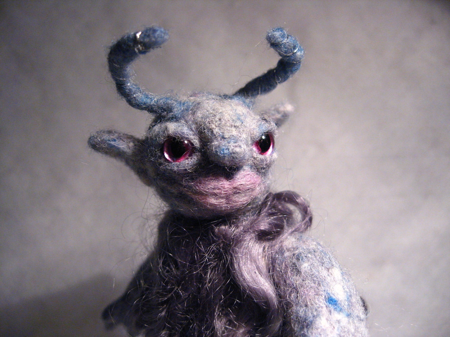 Wee Beastie - Greta the Goblin - Needle Felted Pocket Monster