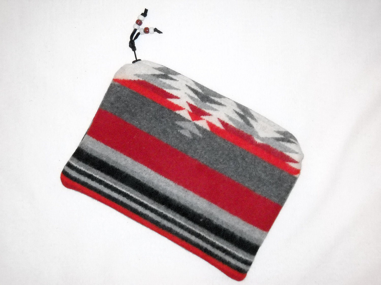 Pendleton Wool Clutch Unlined Southwestern Geometric Grays and Maroon XL