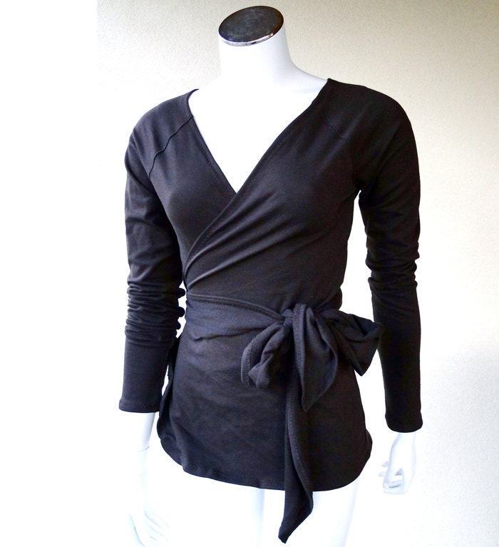 romantic blouse - long sleeve tunic shirt - organic clothes for women