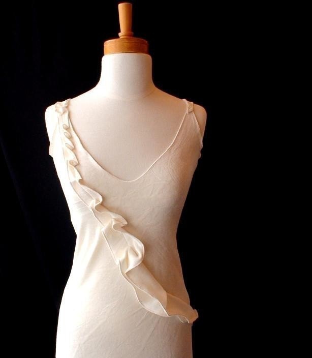 Slip dress - organic cotton bamboo velour in ivory or mink brown