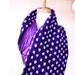 Wool scarf - purple scarf - woollen scarf with dots - dotty warm scarf neck warmer