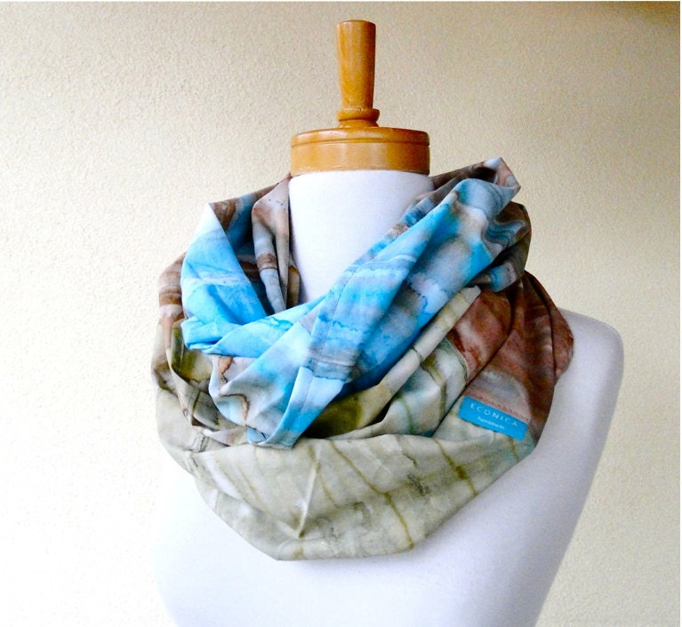 Cotton loop infinity scarf cowl wrap designer batik LAST ONE