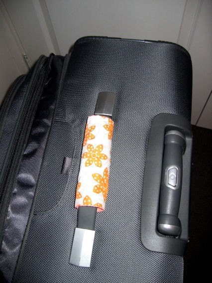 Awesome Orange luggage handle wrap - white background