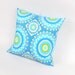 Bohemian Circles Pillow Cover in Blue and Aqua 18 inch