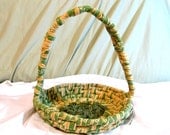 Easter Basket  green and yellow shipping included