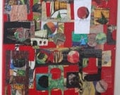 16x20 Abstract Collage on Canvas- windows