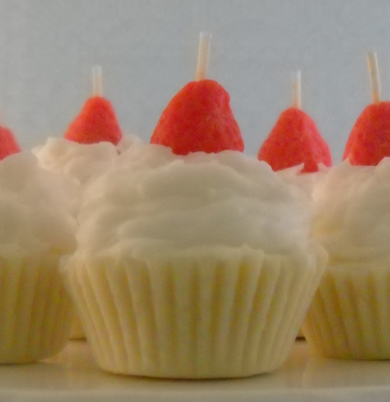 4 Mini Strawberry Shortcake Cupcake Candles, Made with Soy Wax