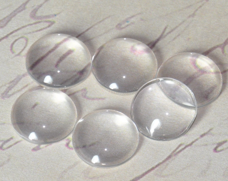 30 Domed 20 mm Glass Circle Cabochon, for earring, pendants, ring blanks