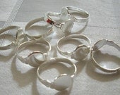 20 Adjustable Silver Plated Ring Blanks