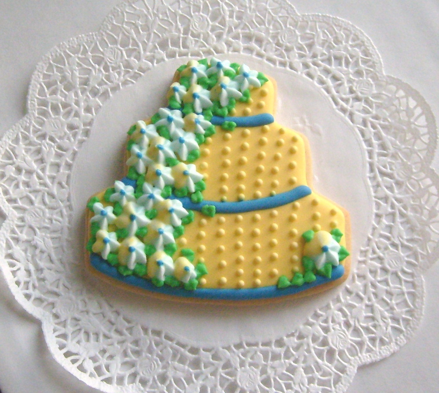 Summer Love Wedding Cake Cookie Favors - Weding Cake Favors - Wedding Cake Decorated Cookies - 3.75 ea.