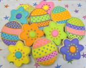Eggs and Flowers - Easter Egg Cookie Favors - Easter Egg Cookies - Easter cookie Favors - 1 Dozen Il_170x135