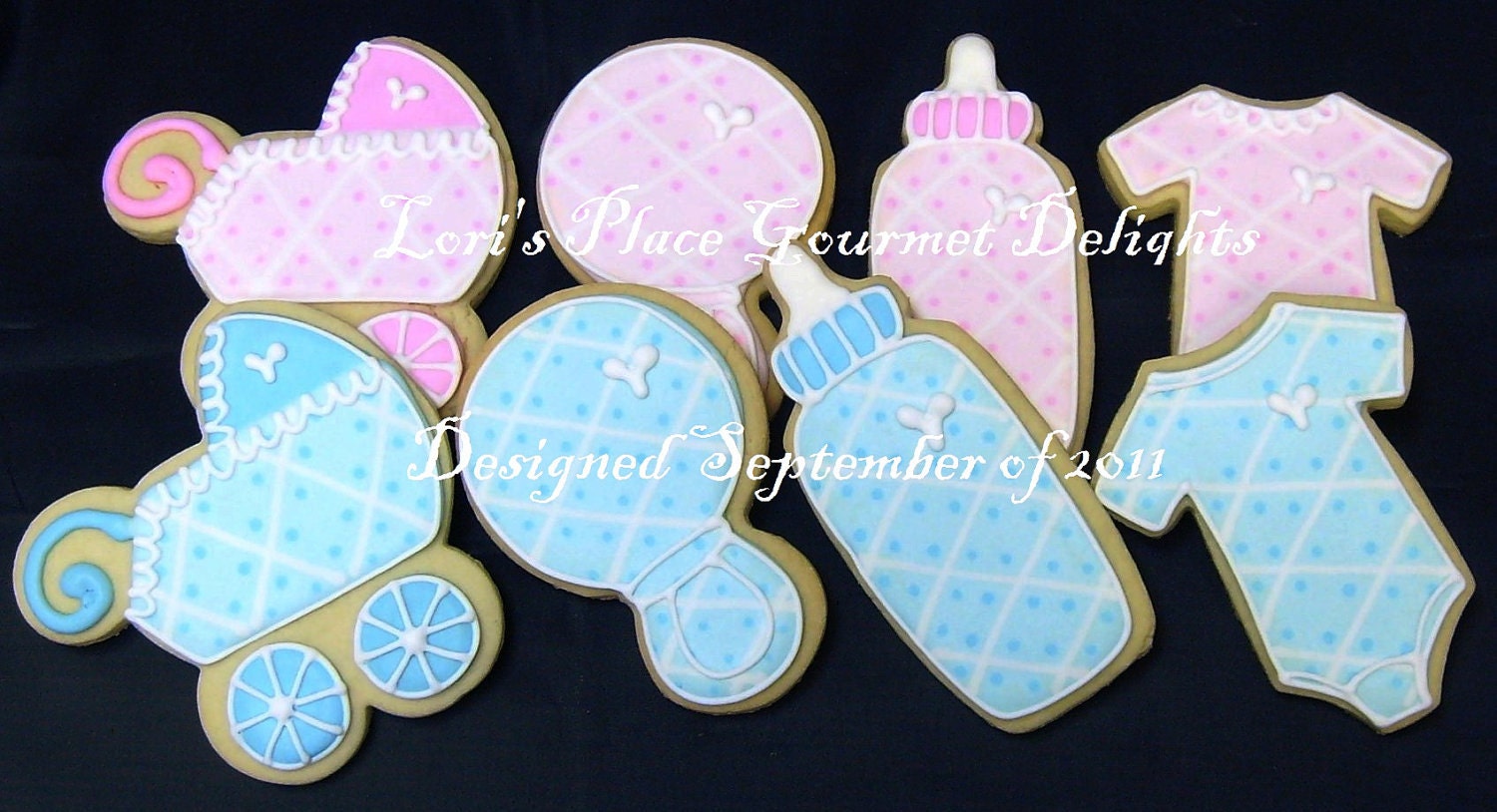 Plaid Baby Shwer Cookies - Baby Shower Cookies - 1 Dozen