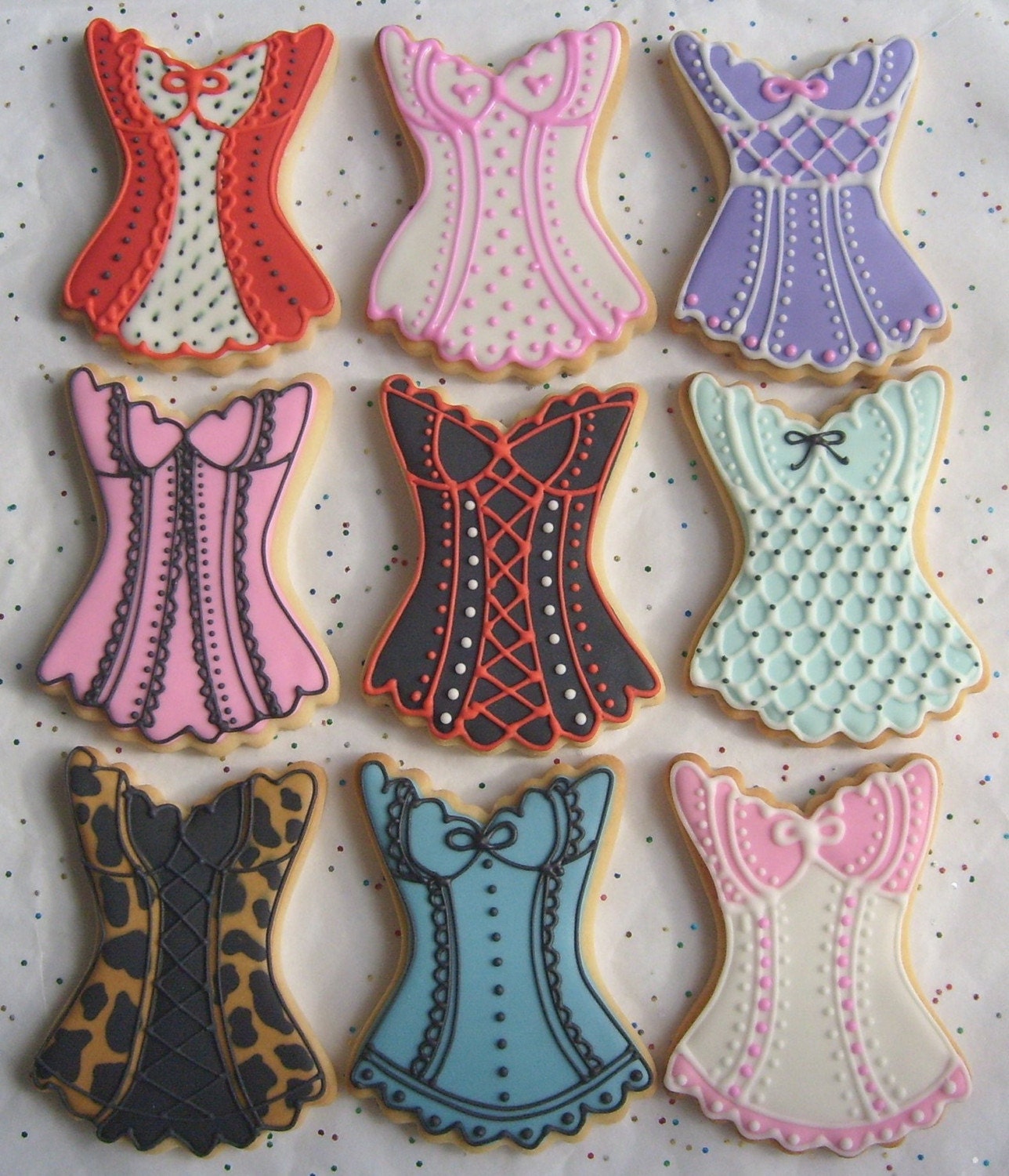 CORSET Cookies - Corset Decorated Cookies -Bachelorette Party Cookie Favors - Bridesmaid Cookie Favors - 3.50 each