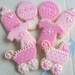 Reserved for Scarlett--Two Toned Baby Collection - Onesie - Carriage - Bottle - Bib - Rattle - Decorated Cookies - Cookie Favors - 1 dz.