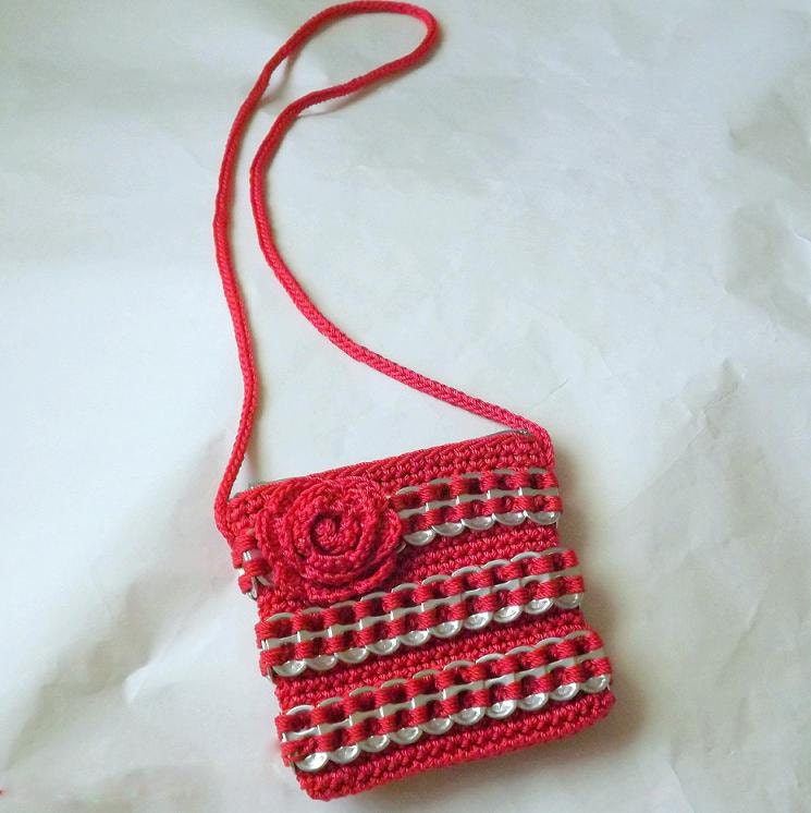 Pop Tab Purse - Pink Flower