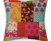 Throw Pillow - Japanese Echino Forest Patchwork Pink Deer