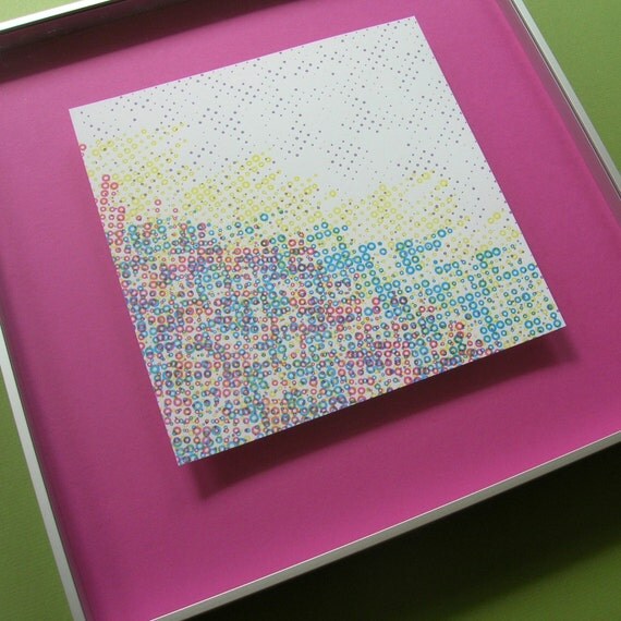 Items Similar To Framed Letterpress Print Benday Dots SALE On Etsy
