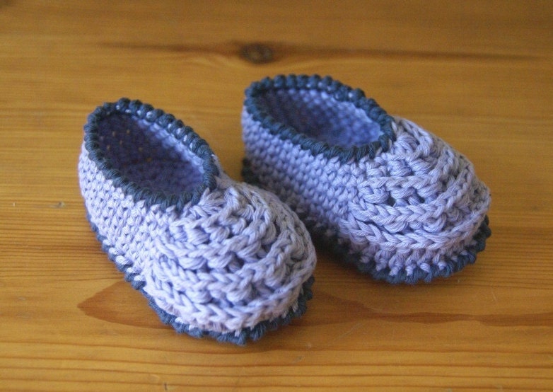 Newborn 0-3 Months Baby Crochet Booties From Organic Cotton Yarn