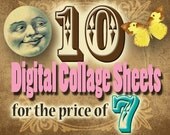 10 Digital Collage Sheets for the price of 7 - Just 28 dollars