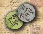 INSTANT DOWNLOAD Whatever - Slang on Vintage Background 2.25 inch Circles for Pocket Mirrors - DigitalPerfection digital collage sheet 596