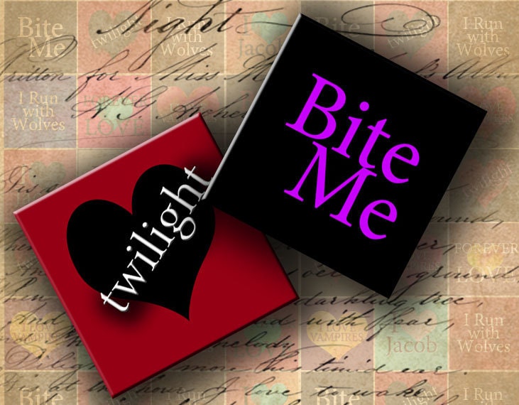 INSTANT DOWNLOAD Digital Collage Sheet Twilight Inspired 1 inch squares - DigitalPerfection digital collage sheet 713