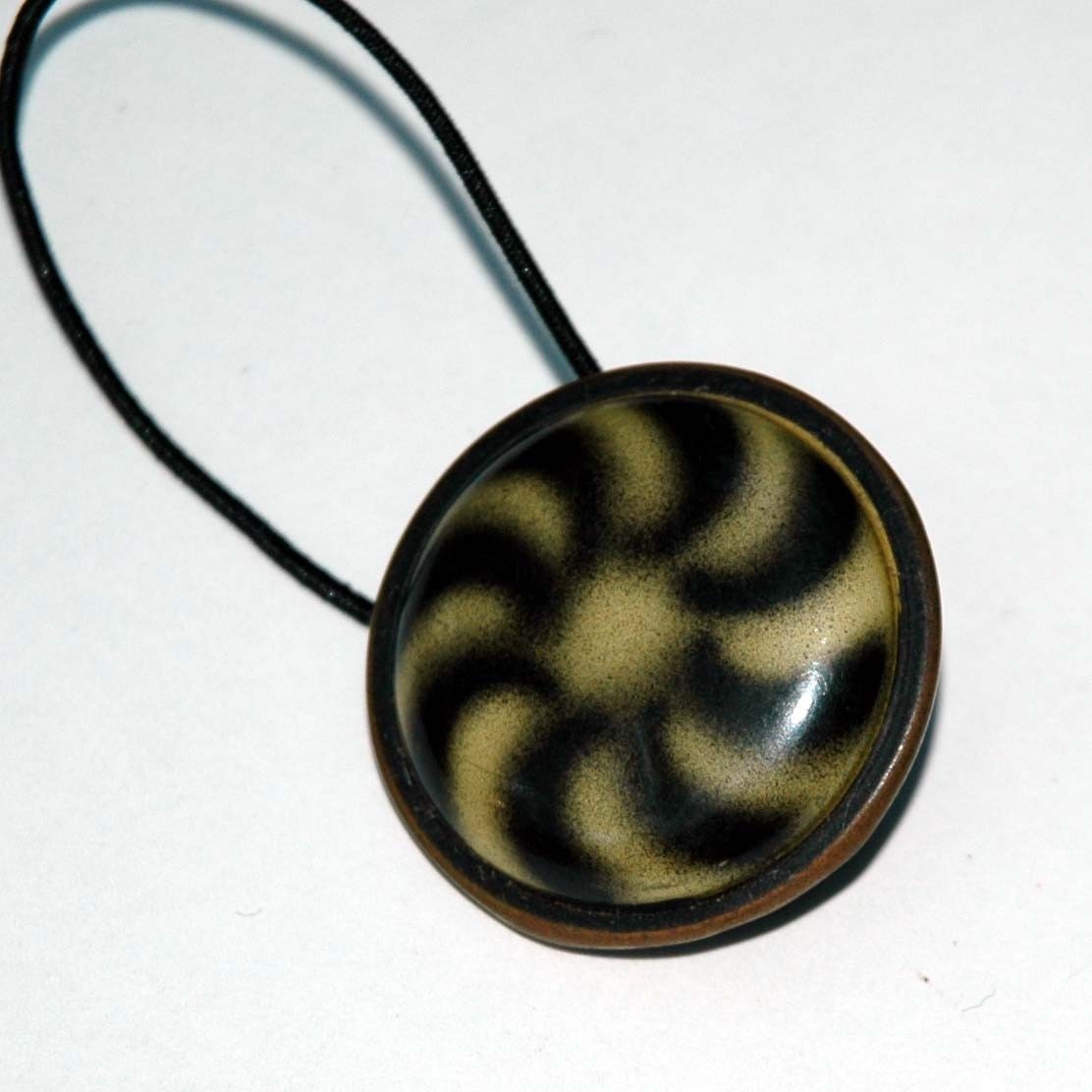 Ponytail Hair Accessory - Vintage Button, Faux Toroise Shell