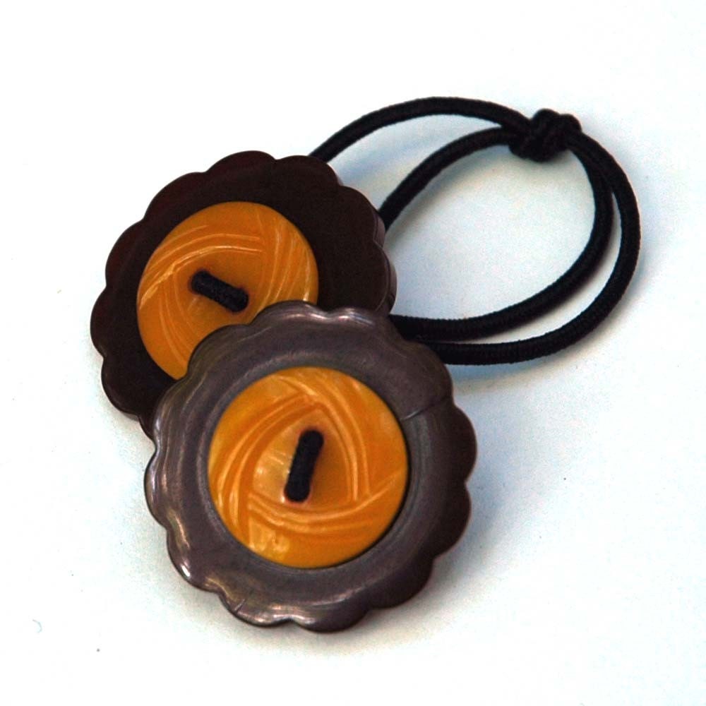 Bakelite Hair Accessory - Chocolate Fluer, Ponytial Doublet