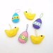 6 Small Wool Felt Easter Ornaments