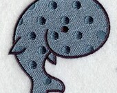 Polka Dot Whale, (Applique)  embroidered patch , sew or iron on your choice