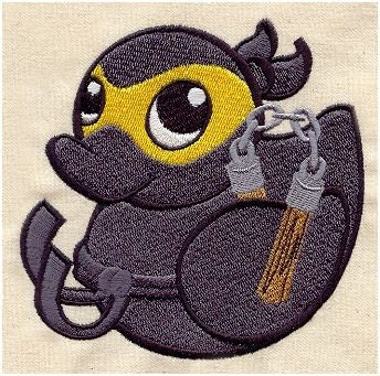 Ninja Duckie (Applique)  embroidered patch , sew or iron on your choice