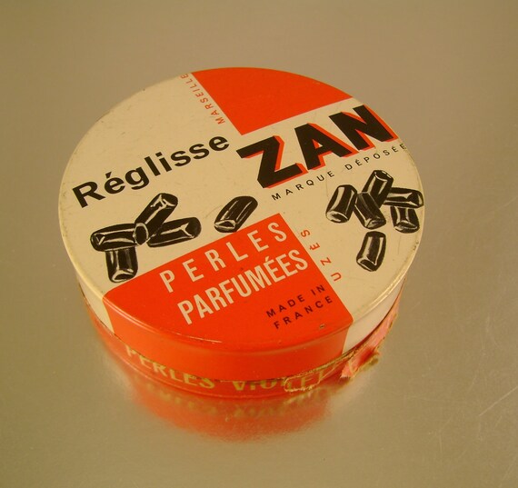 Vintage French Licorice Candy Tin Reglisse Zan by noobootoo