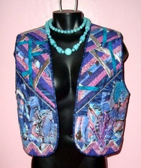 Glitzy SOUTHWESTERN  ornate PATCHWORK ooak Sparkle Rhinestones.Ribbons.Feathers .Beads n Trimmings Tuscon AZIndians