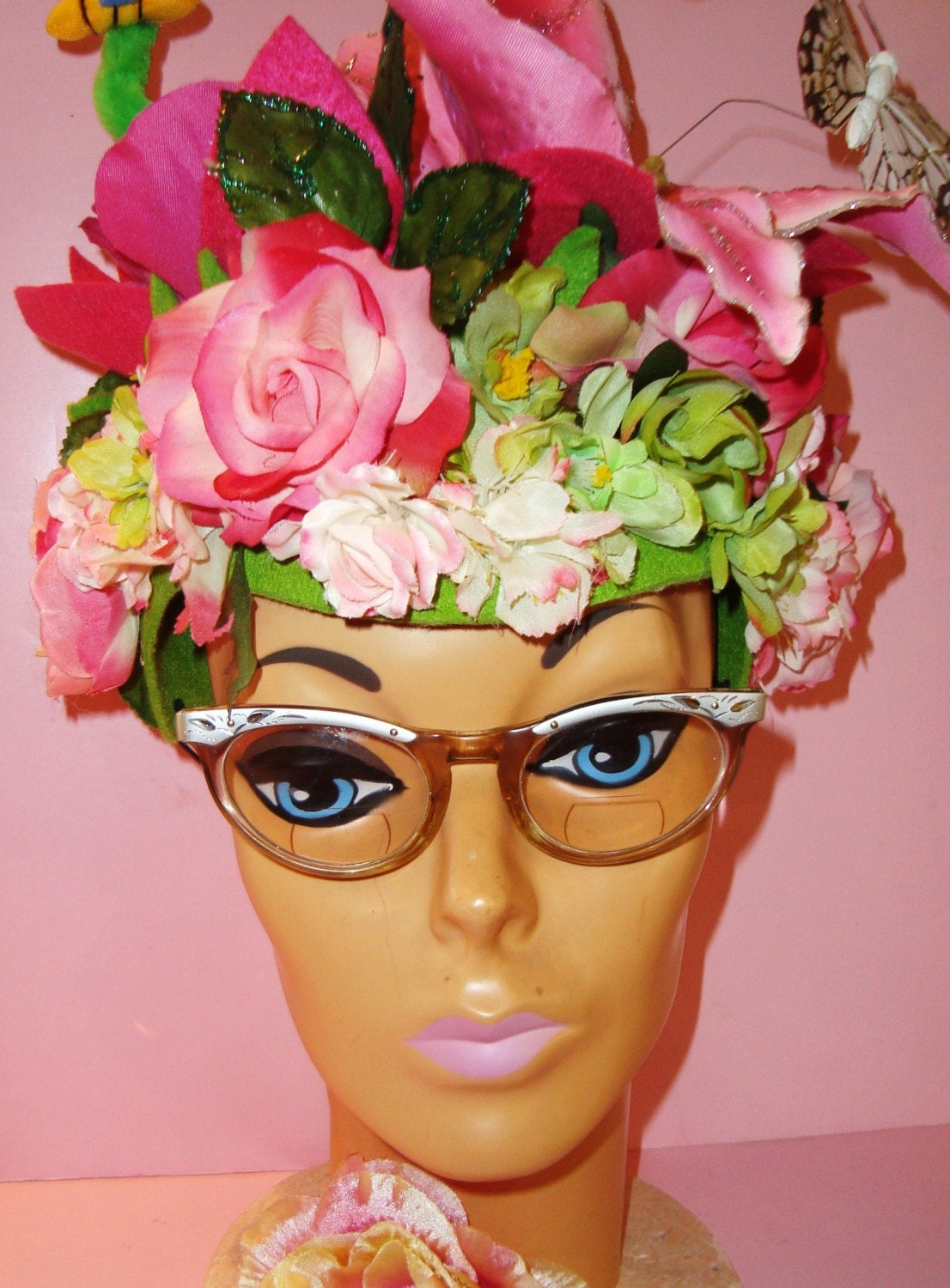 SWELL  PASTEL alum n plastic  VTG 50s\/60s ROCKABILLY Cat Eye SPECTACLES