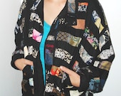 BOHO HIPPIE PATCHWORK  VTG 80s ANYTIME ANYWHRE JACKET osfma