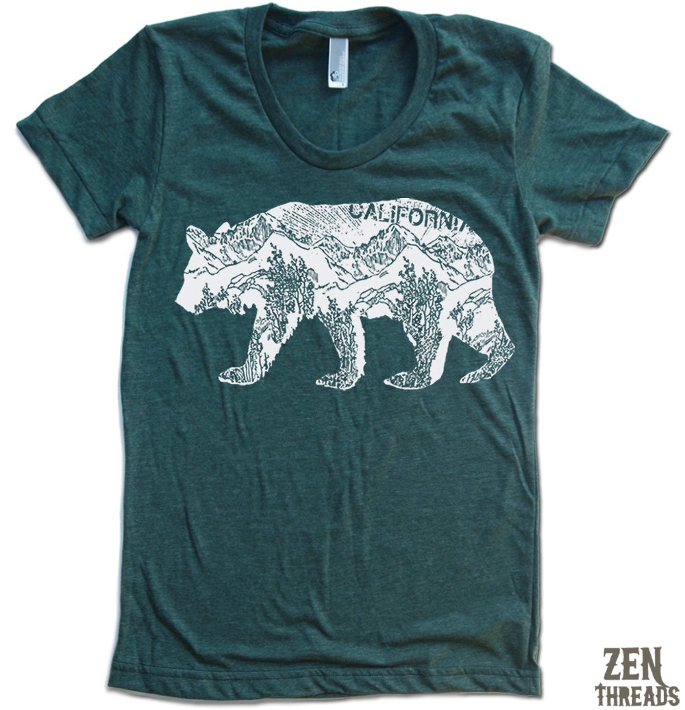Womens California BEAR T-Shirt american apparel S M L XL (17 Colors Available)