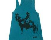 Womens COWBOY american apparel Tri-Blend Racerback Tank Top S M L (7 Color Options)