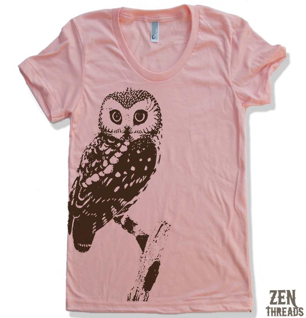 Womens URBAN OWL T-Shirt american apparel S M L XL (16 Colors Available)