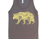 Unisex California BEAR Tri Blend Tank american apparel XS S M L XL (5 Color Options)