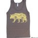 Unisex California BEAR Tri Blend Tank american apparel XS S M L XL (5 Color Options)