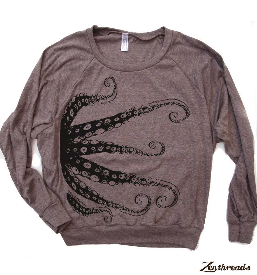 Womens OCTOPUS Tri-Blend Pullover - american apparel S M L (6 Color Options)