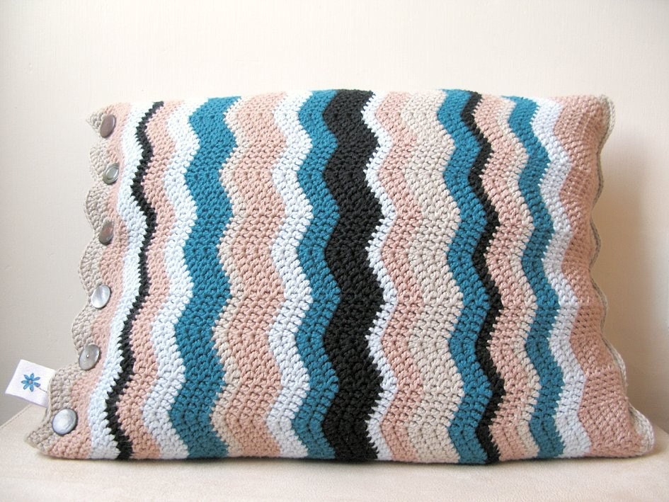 SALE - Vera... crochet 'granny cushion' cover
