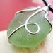 Lime Seaglass Pendant. Irish Beach Glass Pendant. Lime Jelly