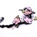 Flowers statement leather necklace sakura blossom