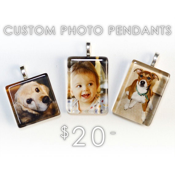 Custom Photo Pendant - Personalized Jewelry - Your Family Baby Pet Wedding Photograph - Glass Tile Pendant