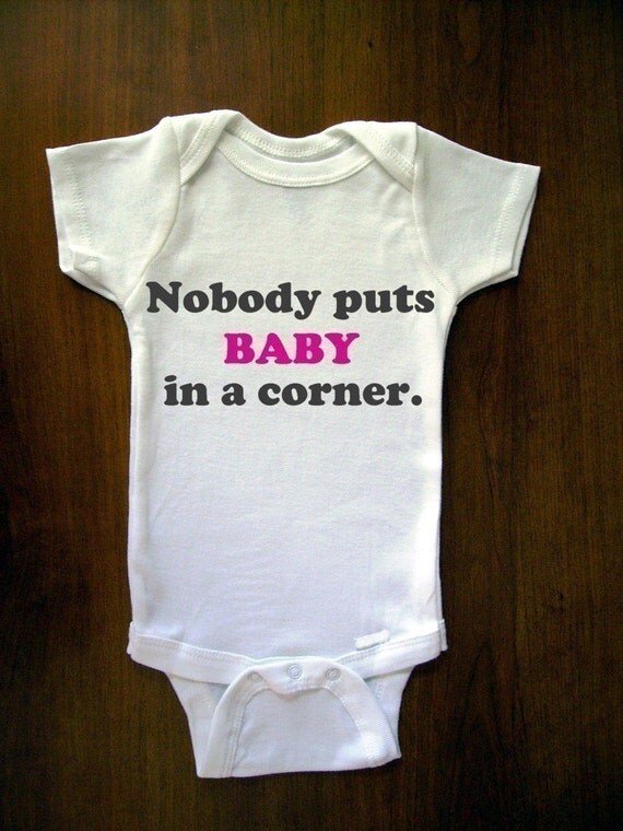 TrulySanctuary Remembers Patrick Swayze Nobody Puts Baby In a Corner Dirty Dancing Bodysuit Romper Jumper Onesie Shower Gift Birthday Party