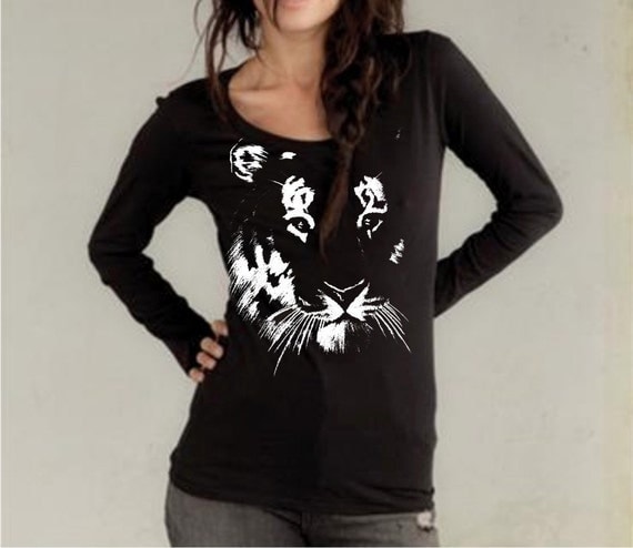 Tiger tshirt - Womens Alternative Apparel Long Sleeve scoop neck tee