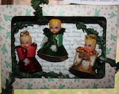 Vintage Christmas Keepsake Diorama Box with Angels