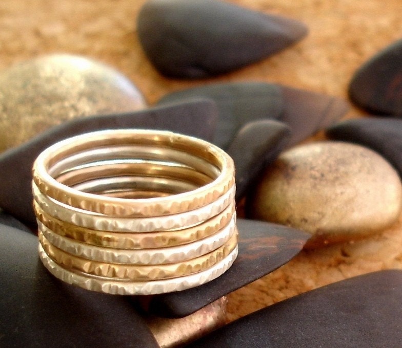 Delicate Stackable Rings, Silver and Gold Filled