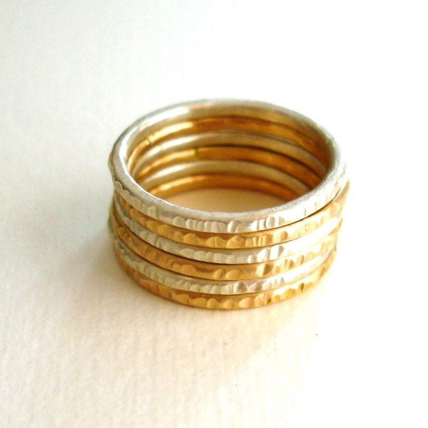Delicate Stackable Rings, Silver and Gold Filled
